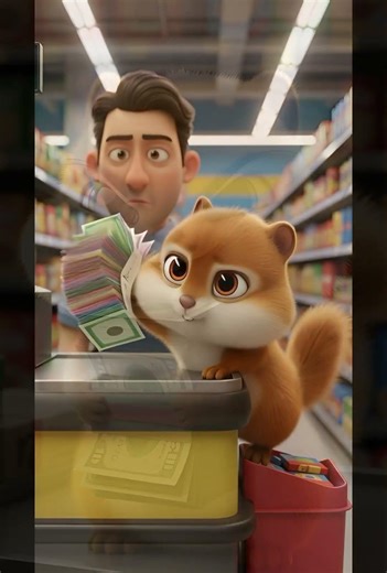 Richest Chipmunk in the Supermarket”#chipmunk #animation #aiart