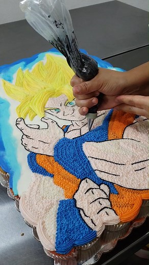 Les dejo este bonito diseño de Goku 🤗 Buttercream 🧈 Cupcakes 🧁 #dragonball | De Luna Cake