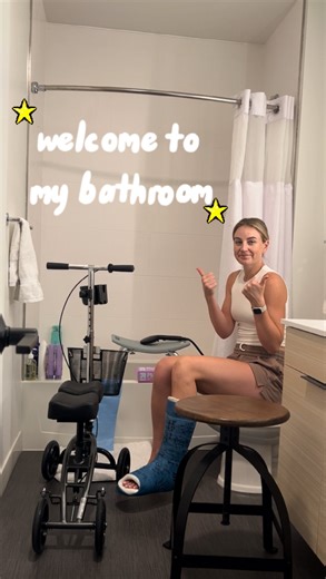Karlie Samuelson on Instagram: "welcome to my bathroom while I’m recovering from foot surgery"