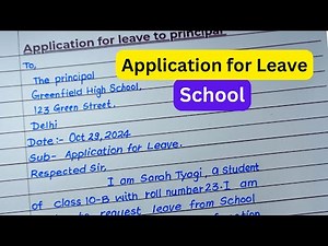 How to Write a Leave Application to the Principal in English | Simple Format & Sample
