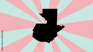 Animated map of the country of Guatemala with a rotating background