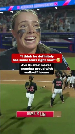 Full circle moment for Ava Kuszak as she walked it off for Nebraska at the #WCWS 🥺