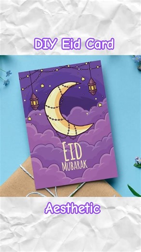 DIY Eid Card Ideas 🌙 Easy Handmade Eid Card | Eid Craft for Kids & Beginners #shorts
