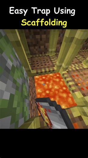 Easy trap using scaffolding in Minecraft