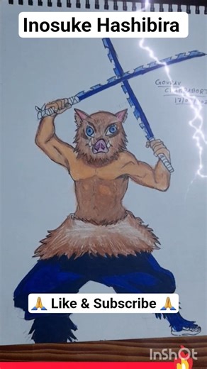 Inosuke Hashibira drawing #shorts #art #drawing