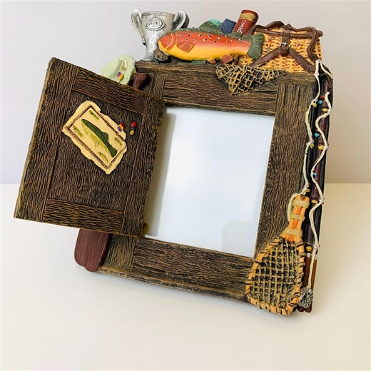 FISHERMANS PHOTO FRAME, 3D Fishing Picture Frame With Opening Door, Fish Gear Trophy Hat, 3" X 4" Picture - Etsy