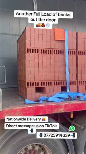House bricks? New Ibstock smooth class B Bricks 552 Bricks per pack £200 per pack! Collection - Birmingham Nationwide Delivery 🚚🧱💨 Direct message us on TikTok with what you require 👀📲 #fyp #bricks #cheap #construction #reducereuserecycle
