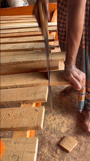 Skilled Teak Wood Cutting with Hand Saw | Traditional Woodworking Process