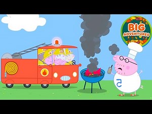 Peppa Pig Drives a GIANT Fire Truck! 🚒 Rescue Mission Adventure | Full Episodes | Cartoon | 49 Mins