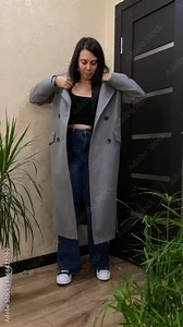 beautiful woman dressing up changing outfit