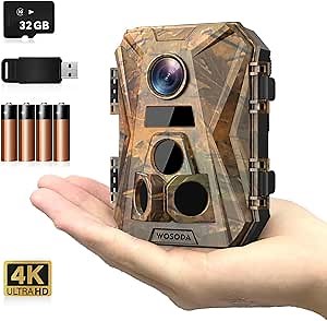 Mini Trail Camera 4K 36MP Game Game with 2''LCD, 0.2s Trigger Speed Hunting Camera with Night Vision for Outdoor