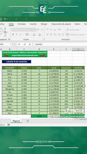 Cómo calcular el porcentaje de comisión en excel #especializacionenexcel #excelavanzado #cursoexcel #microsoftexcel #excel365 #excel #aprenderexcel #excelfacil #excelpro #excelintermediario #exceltutoriales #excelplantillas #interfazexcel #atajosexcel #excelprofesional #tallerexcel #cursoexcelonline #excelbasico #officeexcel #aprendeexcel