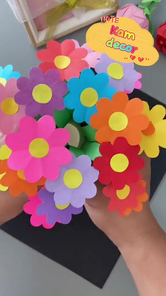 Cách Làm Bó Hoa Giấy Đơn Giản - Hoa Giấy Handmade #handmade #decor #hoa