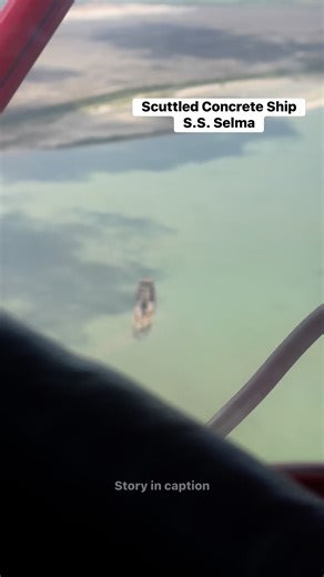 Just one of the strange shipwrecks along the Texas coast. (Although, the Selma’s resting place was very intentional.) The SS Selma was a concrete oil tanker built in Mobile, Alabama. It was part of a U.S. initiative, approved by President Woodrow Wilson, to build 24 concrete vessels during steel shortages; only 12 were ultimately completed. Approximately 431 feet long, weighing around 7,500 tons, with 4-in thick hull and 5-in bottom. Although built as part of WWI emergency efforts, Selma didn’t 