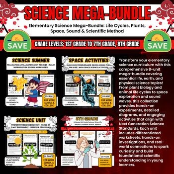 Elementary Science Mega-Bundle: Life Cycles Plants Space Sound & Scientific
