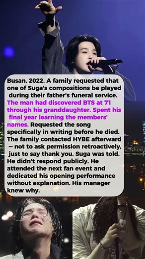 What Happened When Suga's Song Played at a Funeral