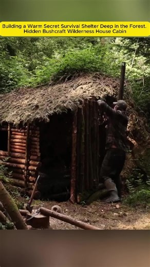 Building a Warm Secret Survival Shelter in the Forest