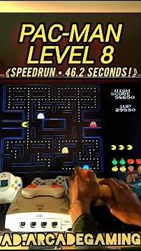 Pac-Man Level 8 Speedrun 46.2s - Namco Arcade Classics Joystick Controller