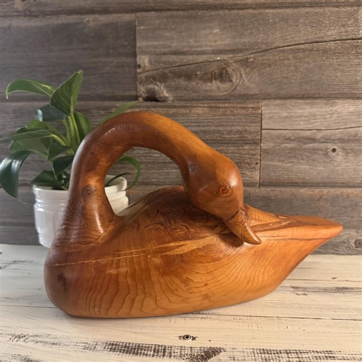 Vintage Hand Carved Wooden Duck Decoy ~ Antique Rustic Farmhouse Decor ~ Duck Carving - Etsy