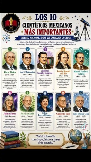 LOS 10 CIENTIFICOS MEXICANOS MAS IMPORTANTES