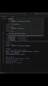 Python Join() Explained in 60s 🔥 Convert List to String FAST!very Developer Must Know ⚡#hitcodear