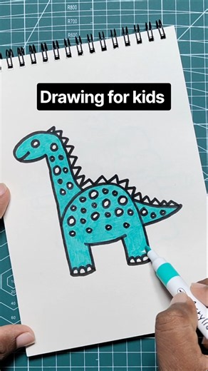 How to draw dinosaur 🦕 step by step for kids | #shorts #drawing #drawingforkids