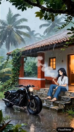 Rainy Village Anime Scene 🌧️ Cinematic AI Animation | Relaxing Rain & Wind Atmosphere 4K #shorts