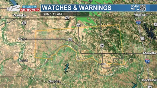 Severe Thunderstorm Warning...Monitor News 12 and your KXII Weather Authority app for updates. | KXII-TV | Facebook