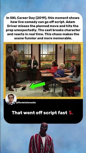 SNL Career Day (2019) Adam Driver Hit the Prop by Accident 🐦