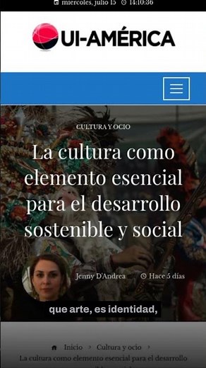 La cultura como elemento esencial para el desarrollo sostenible y social