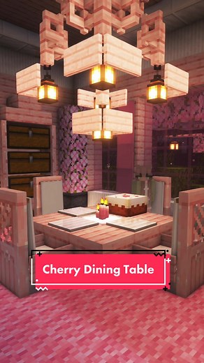 Simple Cherry Dining Table🌸🍽️✨ #minecraft #minecraftbuilding #buildhacks