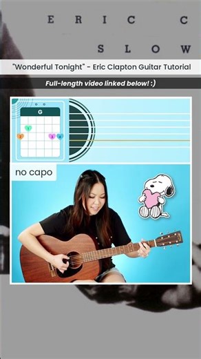 Wonderful Tonight 🎶 Eric Clapton EASY Guitar Lesson Beginner Tutorial 🎸 #guitar #chords #tabs