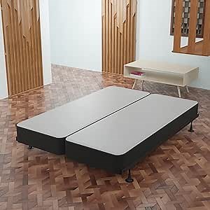 Greaton 4" Split Wood Traditional Box Spring/Foundation For Mattress, King, Black