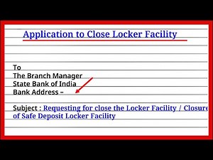 Application for closing bank locker | bank locker application | Locker facility closing application