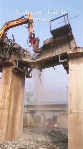 Bridge demolition #excavator #bridge #demolition #heavyequipment #heavymachinery