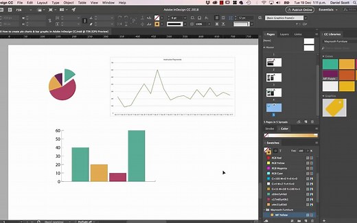 如何在InDesign中绘制柱状图、饼图、折线图