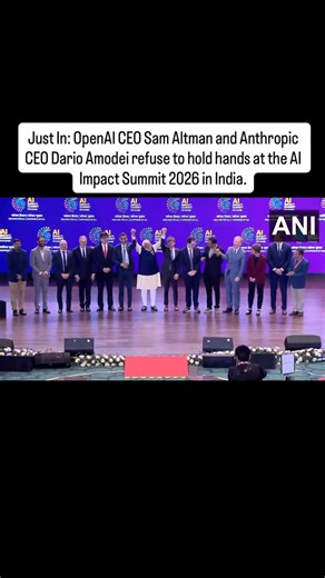 Ripple Note | Just In: OpenAI CEO Sam Altman and Anthropic CEO Dario Amodei refuse to hold hands at the AI Impact Summit 2026 in India. #aisummit #openai... | Instagram