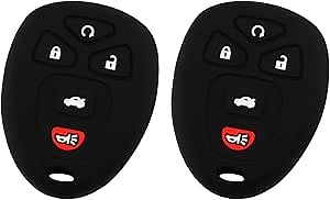 KeyGuardz Keyless Remote Car Key Fob Shell Cover Rubber Protective Case for Chevy GMC Cadillac (Pack of 2)