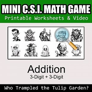Spring Math: Mini CSI Math Mystery Detective - 3-Digit Addition