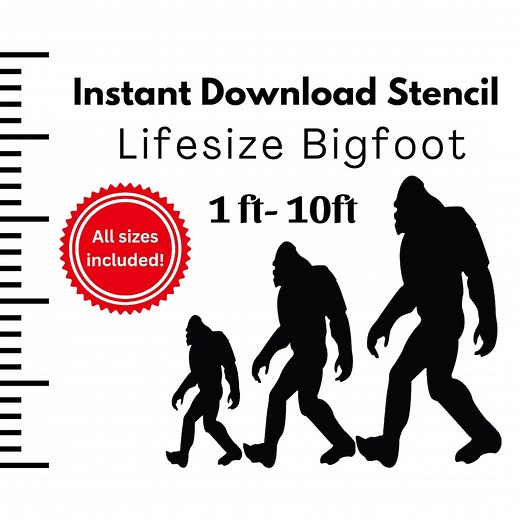 Life Size Bigfoot Pattern Bigfoot Yard Display Wooden Bigfoot Cutout Large Stencil Outline Download Lifesize Sasquatch Stencil Template - Etsy