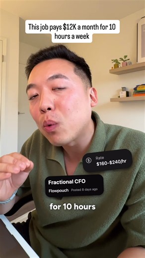 There are jobs paying up to $12,000 a month for around 10 hours of work a week. It’s called fractional work. Instead of hiring you full time, companies bring in experienced professionals for a few hours each week. Some roles on Go Fractional range from accounting positions paying $65–$90/hour to marketing roles advertising up to $550/hour. They have hundreds of fractional roles across different industries, and applying is simple.