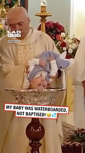 The priest was dunking my baby like a nugget 😂 #parenting | LADbible