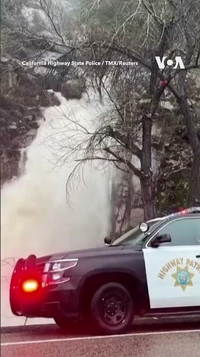 Dramatic Video Shows Rock Slide Crashing onto California Highway #shorts | VOA News