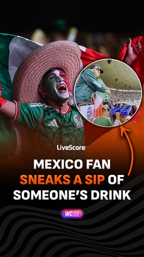 Football fans are getting inventive 😭🍺 This Mexico fan got creative and managed to sneak a few sips from someone else’s drink through his FLAG during their World Cup round of 16 clash against England. #mexico #england #footballfans #worldcup #drink