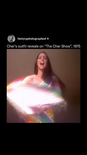 History Photographed on Instagram: "Cher’s outfit reveals on The Cher Show in 1975 became legendary television moments, thanks to designer Bob Mackie. Each reveal not only showcased Cher’s fearless style but also redefined performance fashion, establishing her as a trendsetting icon whose influence resonated far beyond the 1970s."