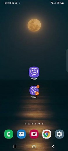 Two Parallel Viber Incoming Calls via Dual Messenger on Samsung S21 (Android 12, One UI 4.0)
