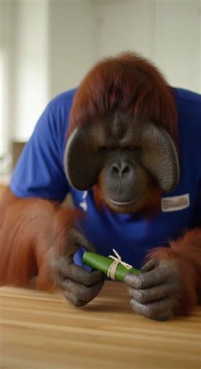 Mikey Tries Cooking… 💀🔥 #shorts #funny #viral #memes #ai #monkey #orangutan #gorilla #animals