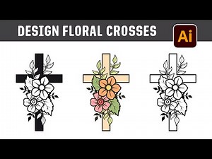 How I design a Floral Chistian Easter Cross in Adobe Illustrator