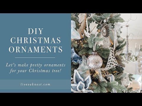 DIY Christmas Ornaments, Pretty Christmas Ornaments, Cottage Farmhouse Christmas Decor
