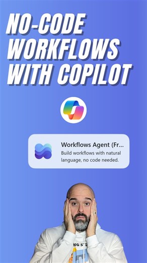 Lui Iacobellis on Instagram: "You can now create automations in Microsoft 365 Copilot just by describing what you want using natural language. The new Copilot Workflows (Frontier) Agent builds personal productivity workflows automatically—no Power Automate setup required. In this clip, I show how Copilot turns a simple prompt into a fully configured workflow in seconds. Link to the full tutorial in the comments. #MicrosoftCopilot #Microsoft365 #microsoft #copilot #AI productivity"